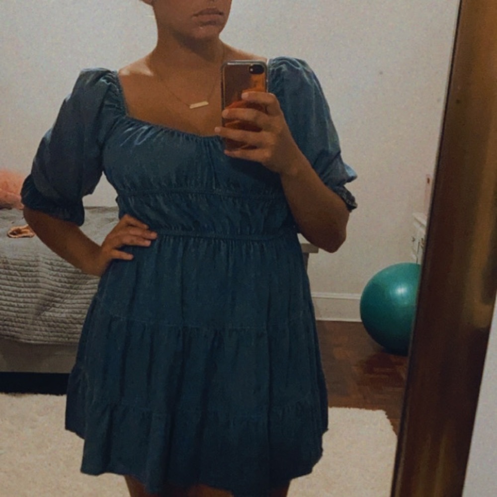 Rouched Jean dress